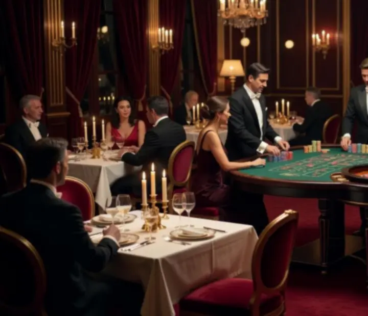 Table de jeu éphémère installée au cœur d'un restaurant gastronomique en France