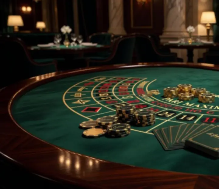 Tables de jeux factices haut de gamme installées dans un espace de réception